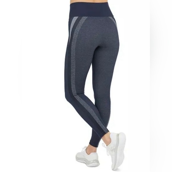 Spanx Leggings Seamless Track Stripe Blue Gray Size S/P . NWT - Picture 3 of 8